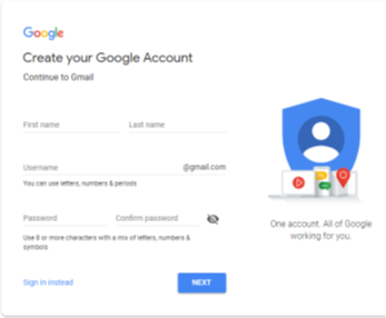 Step two: name and password